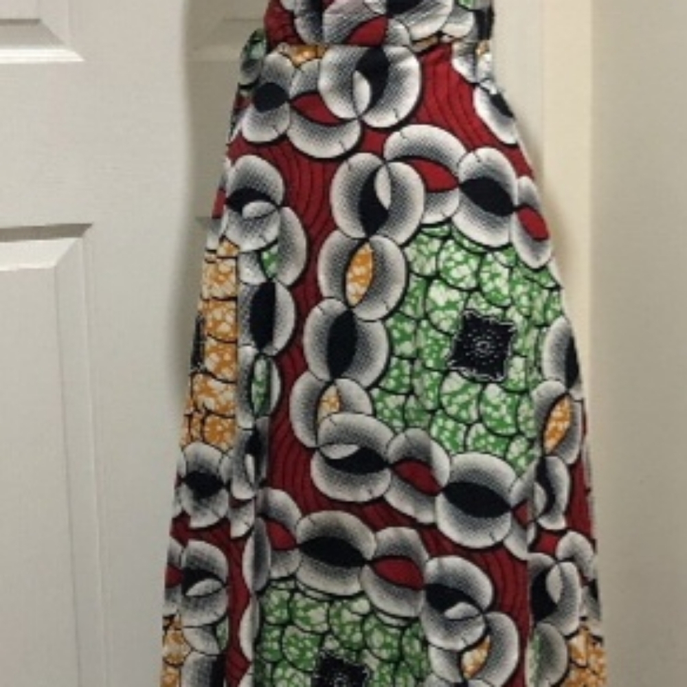 Vintage Wrap Skirt 100% Cotton Maxi Multicolor Bold Vibrant